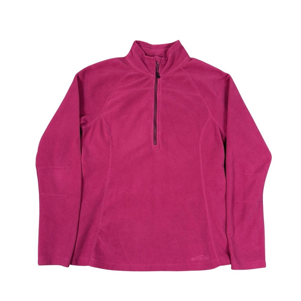 Eddie Bauer Women's Quarter Zip Medium Top Long Sleeve‎ Pink Athletic Hiking Hot